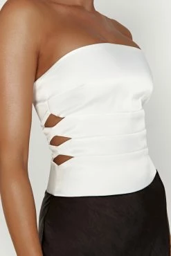 Brooklyn Two Tone Strapless Maxi Dress - Black -Meshki Shop 20221115 meshki ecomm reflections14750