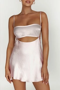 Veda Two Tone Mini Dress - Blush Pink