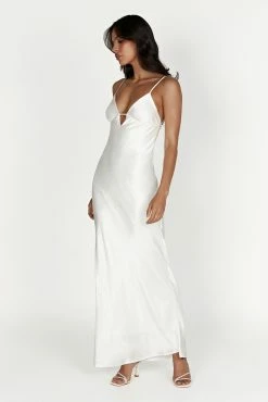 Cora Tie Back Maxi Slip Dress - White 18 Cora Tie Back Maxi Slip Dress - White -Meshki Shop 20221116 meshki ecomm core nina15791