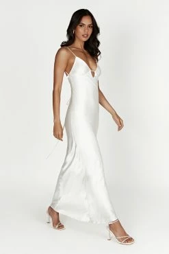 Cora Tie Back Maxi Slip Dress - White 16 Cora Tie Back Maxi Slip Dress - White -Meshki Shop 20221116 meshki ecomm core nina15806