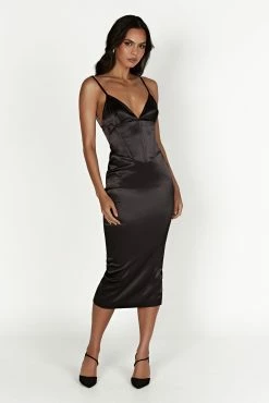 BSD Brie Corset Midi Dress - Black