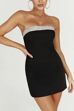 Kiya Mini Dress With Diamante Contrast - Black 18 Kiya Mini Dress With Diamante Contrast - Black -Meshki Shop 20221125 meshki ecomm reflections20856