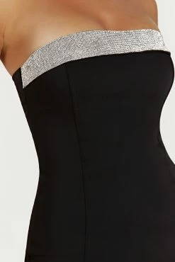 Kiya Mini Dress With Diamante Contrast - Black 16 Kiya Mini Dress With Diamante Contrast - Black -Meshki Shop 20221125 meshki ecomm reflections20866