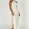Demi Crinkle Satin Low Back Maxi Dress - Ivory -Meshki Shop 20221130 meshki ecomm twotone athleisure3080