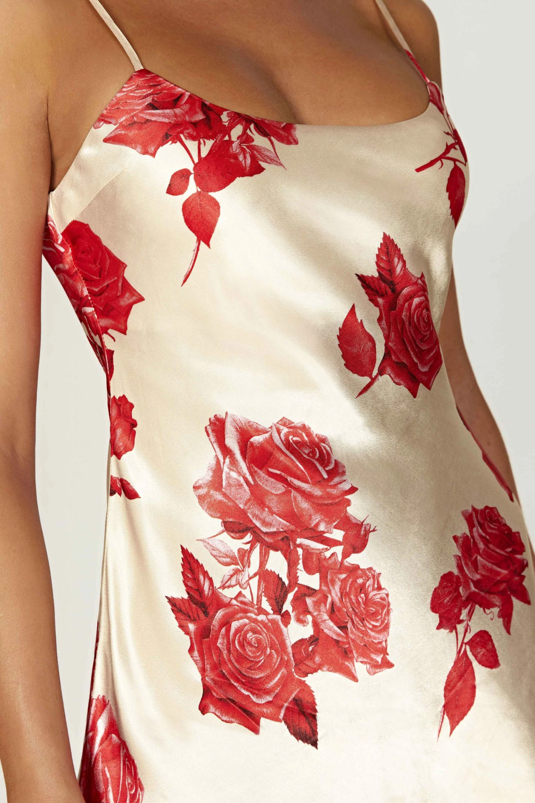 Valentina Satin Mini Dress - Rose Print 7 Valentina Satin Mini Dress - Rose Print - Image 5