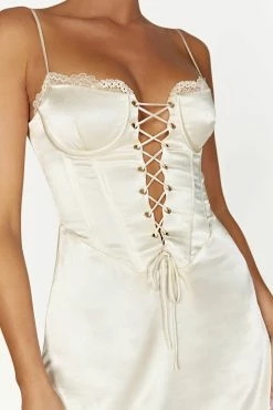 Kalila Corset Mini Dress - Ivory -Meshki Shop 20221212 meshki ecomm moncheri katie0247