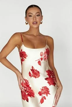 Rosalie Satin Maxi Dress - Rose Print 16 Rosalie Satin Maxi Dress - Rose Print -Meshki Shop 20221212 meshki ecomm moncheri katie0421