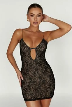 Juliet Lace Mini Dress - Black 17 Juliet Lace Mini Dress - Black -Meshki Shop 20221212 meshki ecomm moncheri katie1158