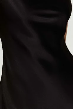 Valentina Satin Mini Dress - Black -Meshki Shop 20221212 meshki ecomm moncheri katie1429