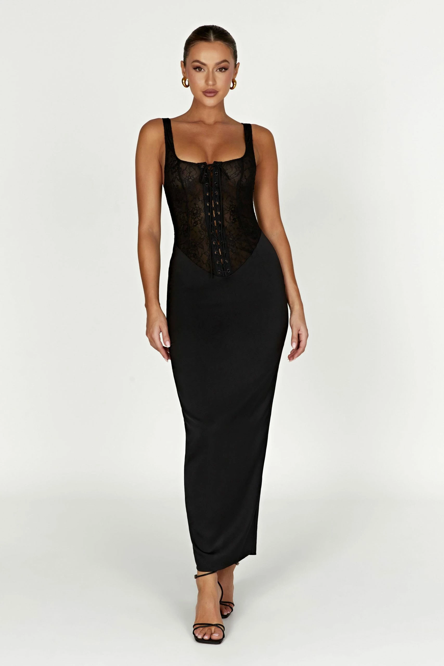 Octavia Lace Corset Maxi Dress - Black 3 Octavia Lace Corset Maxi Dress - Black