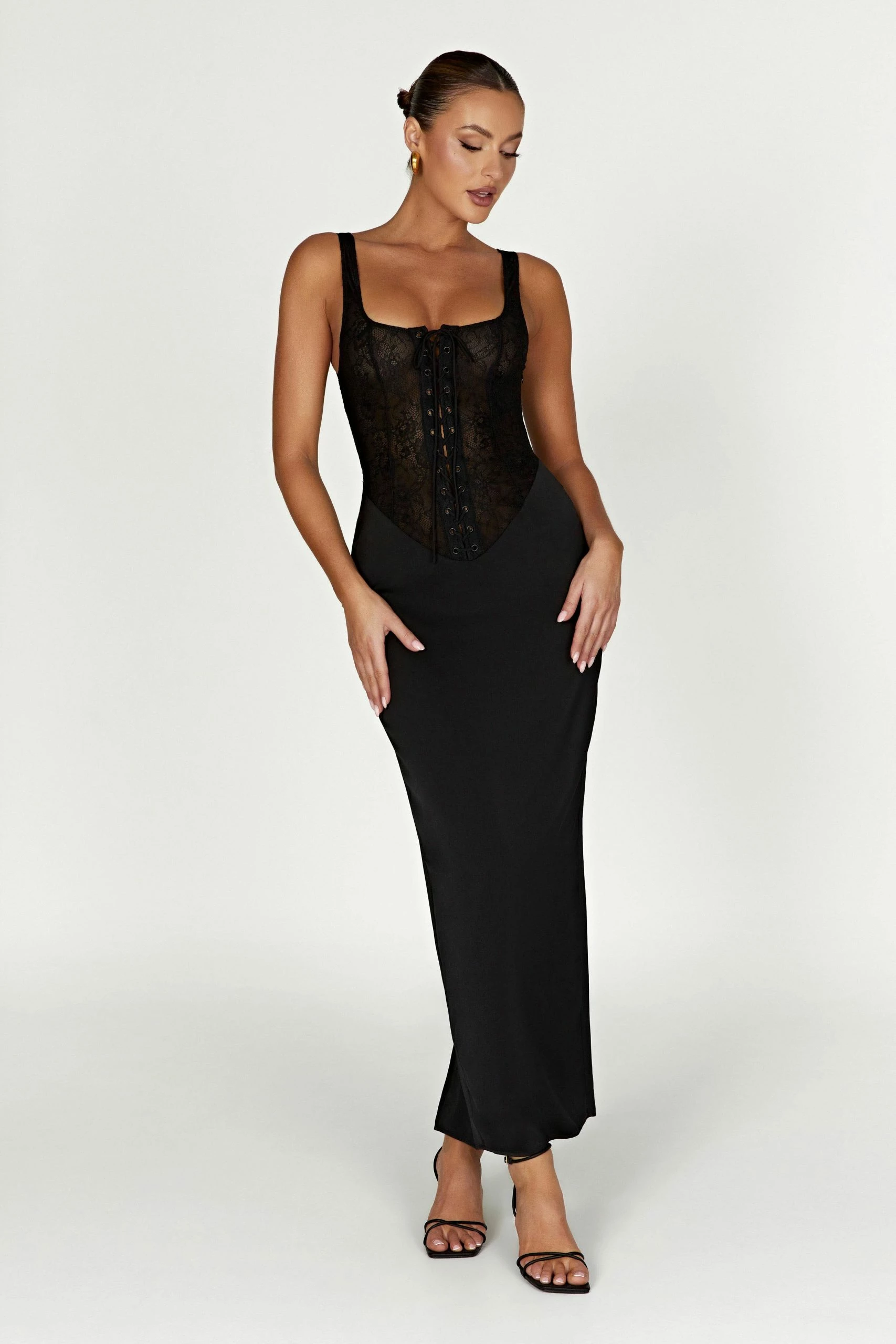 Octavia Lace Corset Maxi Dress - Black 5 Octavia Lace Corset Maxi Dress - Black - Image 3