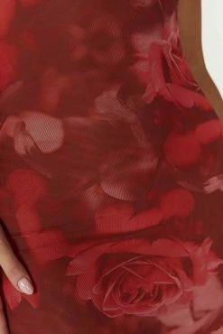 BSD Aphrodite Strapless Mesh Dress - Oversized Rose Print -Meshki Shop 20221212 meshki ecomm moncheri katie1712