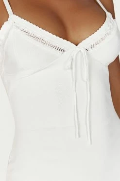 Ellis Pointelle Knit Mini Dress - White 14 Ellis Pointelle Knit Mini Dress - White -Meshki Shop 20221221 meshki moncherie pt2 katie3612