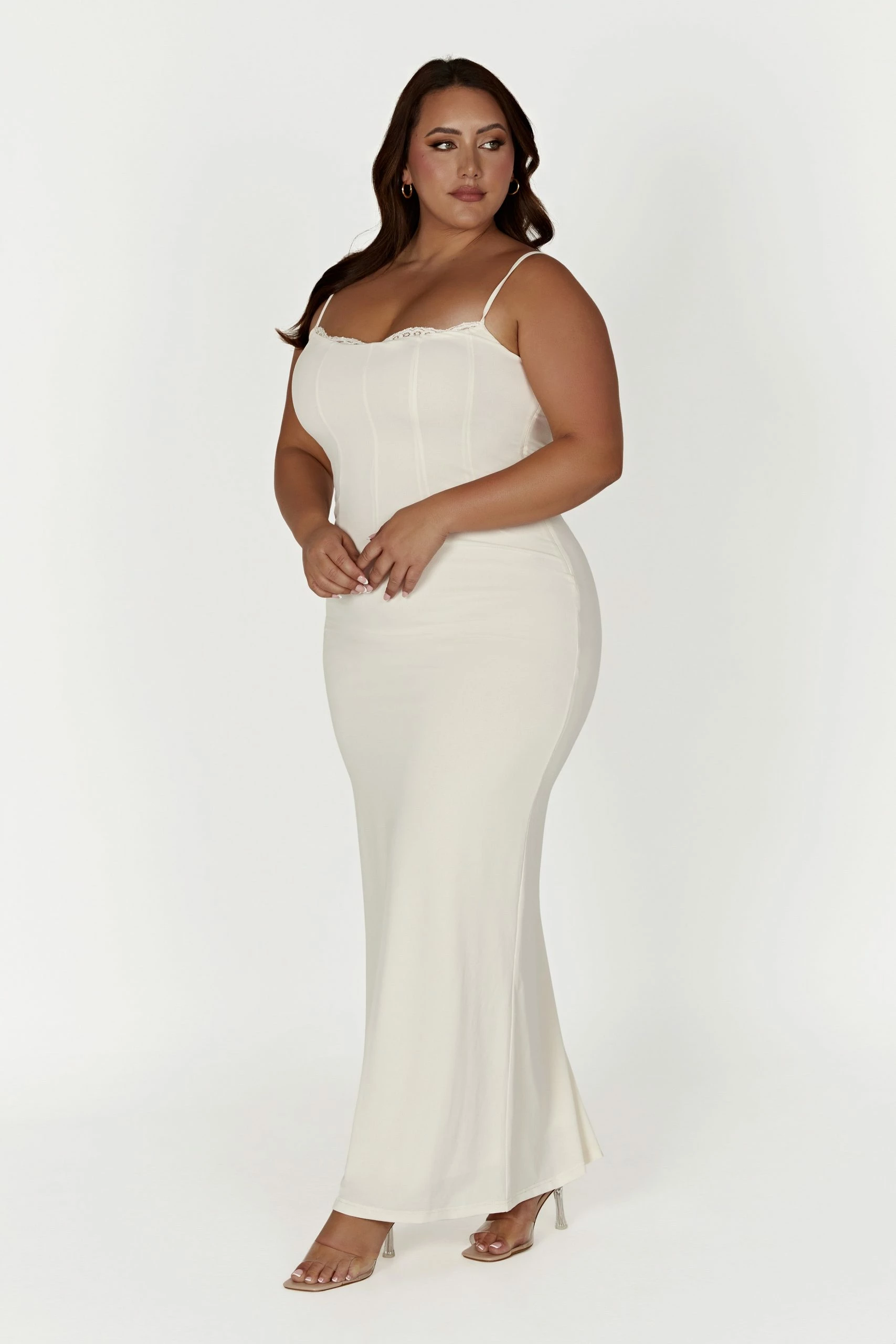 Amorette Lace Trim Maxi Dress - Bone 10 Amorette Lace Trim Maxi Dress - Bone - Image 8