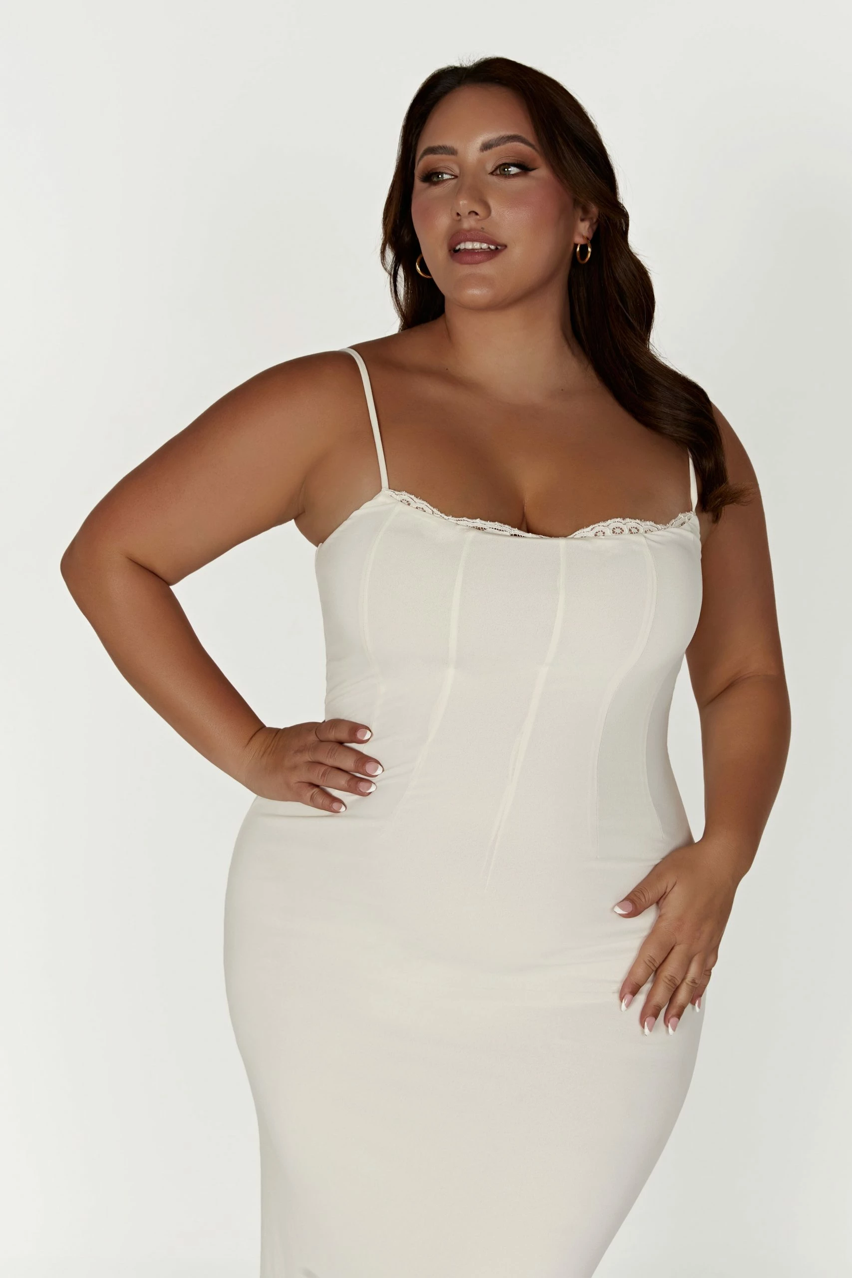 Amorette Lace Trim Maxi Dress - Bone 9 Amorette Lace Trim Maxi Dress - Bone - Image 7