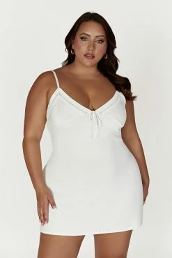 Ellis Pointelle Knit Mini Dress - White 15 Ellis Pointelle Knit Mini Dress - White -Meshki Shop 20221221 meshki moncherie pt2 katie4233