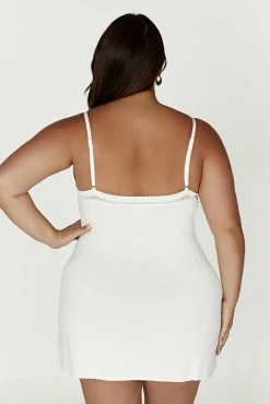 Ellis Pointelle Knit Mini Dress - White 21 Ellis Pointelle Knit Mini Dress - White -Meshki Shop 20221221 meshki moncherie pt2 katie4245