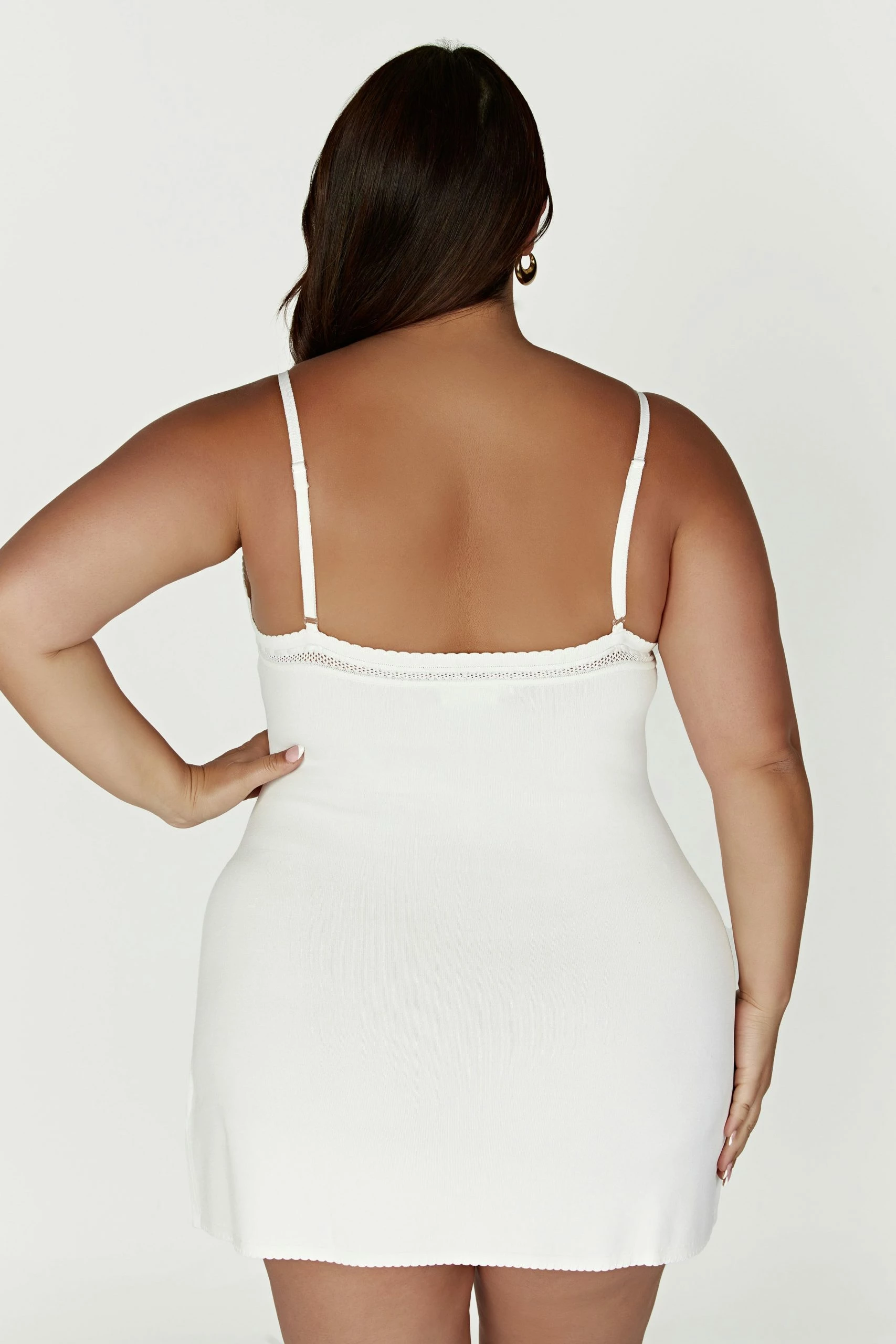 Ellis Pointelle Knit Mini Dress - White 12 Ellis Pointelle Knit Mini Dress - White - Image 10