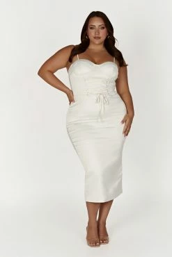 Camelia Corset Midi Dress - Ivory -Meshki Shop 20221221 meshki moncherie pt2 katie4696