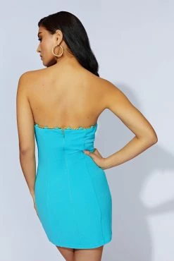 Noelle Chain Mini Dress - Aquamarine -Meshki Shop 202220907 ecomm bonsoir4833