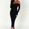 Shea Off Shoulder Knit Midi Dress - Black -Meshki Shop 20230117 meshki ecomm content bridal nat5396