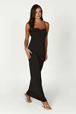 Amorette Lace Trim Maxi Dress - Black 18 Amorette Lace Trim Maxi Dress - Black -Meshki Shop 20230117 meshki ecomm content bridal nat5581