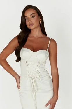 Camelia Corset Midi Dress - Ivory -Meshki Shop 20230117 meshki ecomm content bridal nat5789
