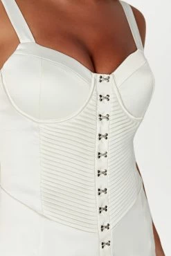 Azaria Hook And Eye Mini Dress - Ivory 11 Azaria Hook And Eye Mini Dress - Ivory -Meshki Shop 20230117 meshki ecomm content bridal nat5921