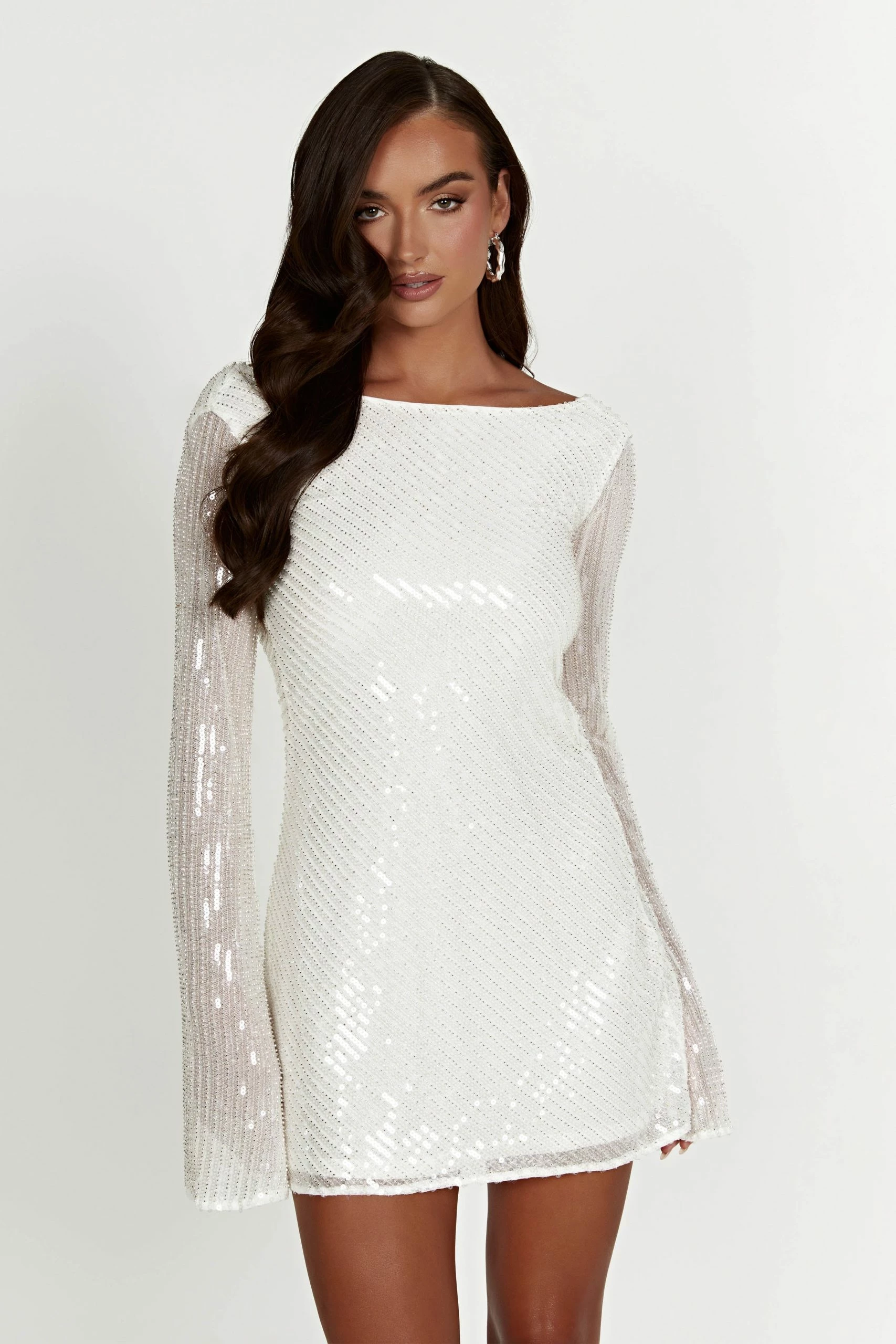 Nala Sequin Mini Dress - White 6 Nala Sequin Mini Dress - White - Image 4