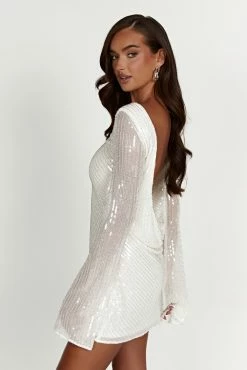 Nala Sequin Mini Dress - White 18 Nala Sequin Mini Dress - White -Meshki Shop 20230118 meshki ecomm bridal nat7114