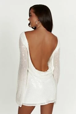 Nala Sequin Mini Dress - White 15 Nala Sequin Mini Dress - White -Meshki Shop 20230118 meshki ecomm bridal nat7119