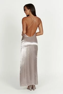 Whitney Wetlook Maxi Dress - Bronze -Meshki Shop 20230118 meshki ecomm bridal nat7237