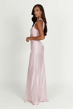 Calliope One Shoulder Maxi Dress - Crystal Rose -Meshki Shop 20230118 meshki ecomm bridal nat7601