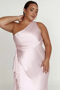 Calliope One Shoulder Maxi Dress - Crystal Rose -Meshki Shop 20230118 meshki ecomm bridal nat7727