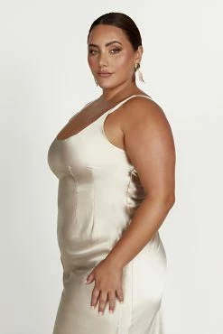 Arora Corset Maxi Dress - Champagne -Meshki Shop 20230118 meshki ecomm bridal nat8171