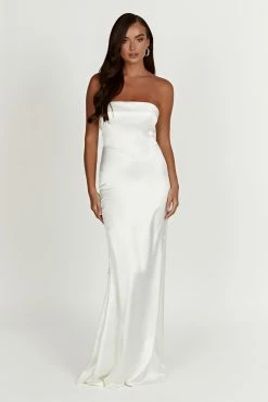 Kaitlin Strapless Gown - White -Meshki Shop 20230118 meshki ecomm bridal nat8181