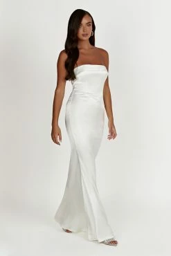 Kaitlin Strapless Gown - White -Meshki Shop 20230118 meshki ecomm bridal nat8209