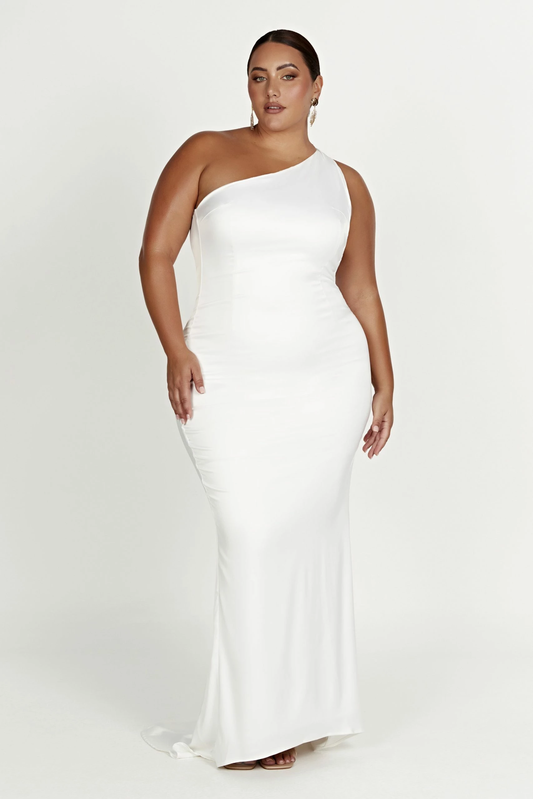 Harper One Shoulder Gown - White 6 Harper One Shoulder Gown - White - Image 4
