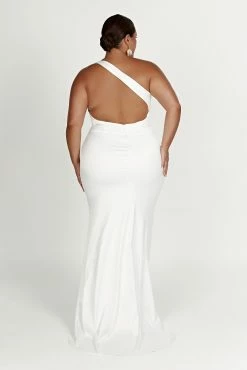 Harper One Shoulder Gown - White 17 Harper One Shoulder Gown - White -Meshki Shop 20230118 meshki ecomm bridal nat8412