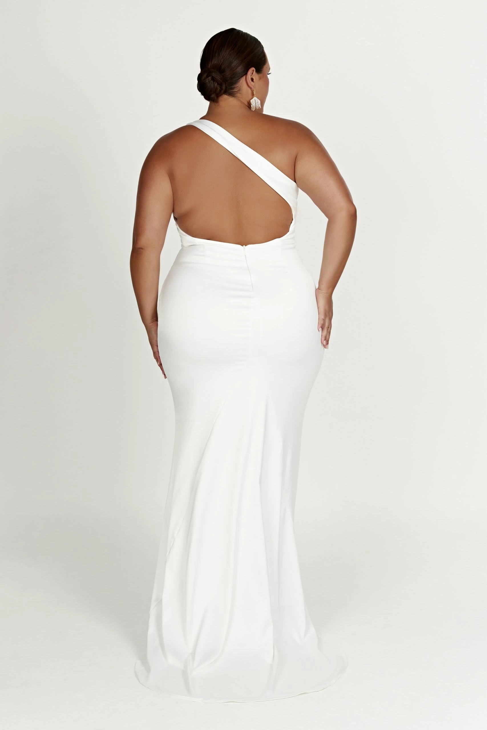 Harper One Shoulder Gown - White 10 Harper One Shoulder Gown - White - Image 8