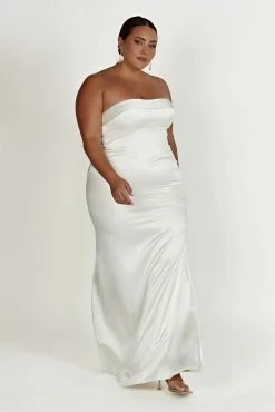 Kaitlin Strapless Gown - White -Meshki Shop 20230118 meshki ecomm bridal nat8601