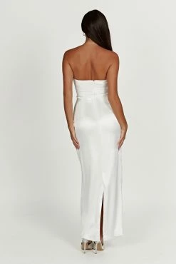 Alanis Strapless Maxi Dress - White -Meshki Shop 20230118 meshki ecomm bridal nat9728