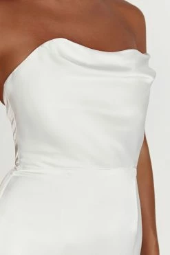 Alanis Strapless Maxi Dress - White -Meshki Shop 20230118 meshki ecomm bridal nat9760
