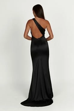 Harper One Shoulder Gown - Black -Meshki Shop 20230118 meshki ecomm bridal nat9911
