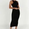 Sienna Knit Midi Dress - Black