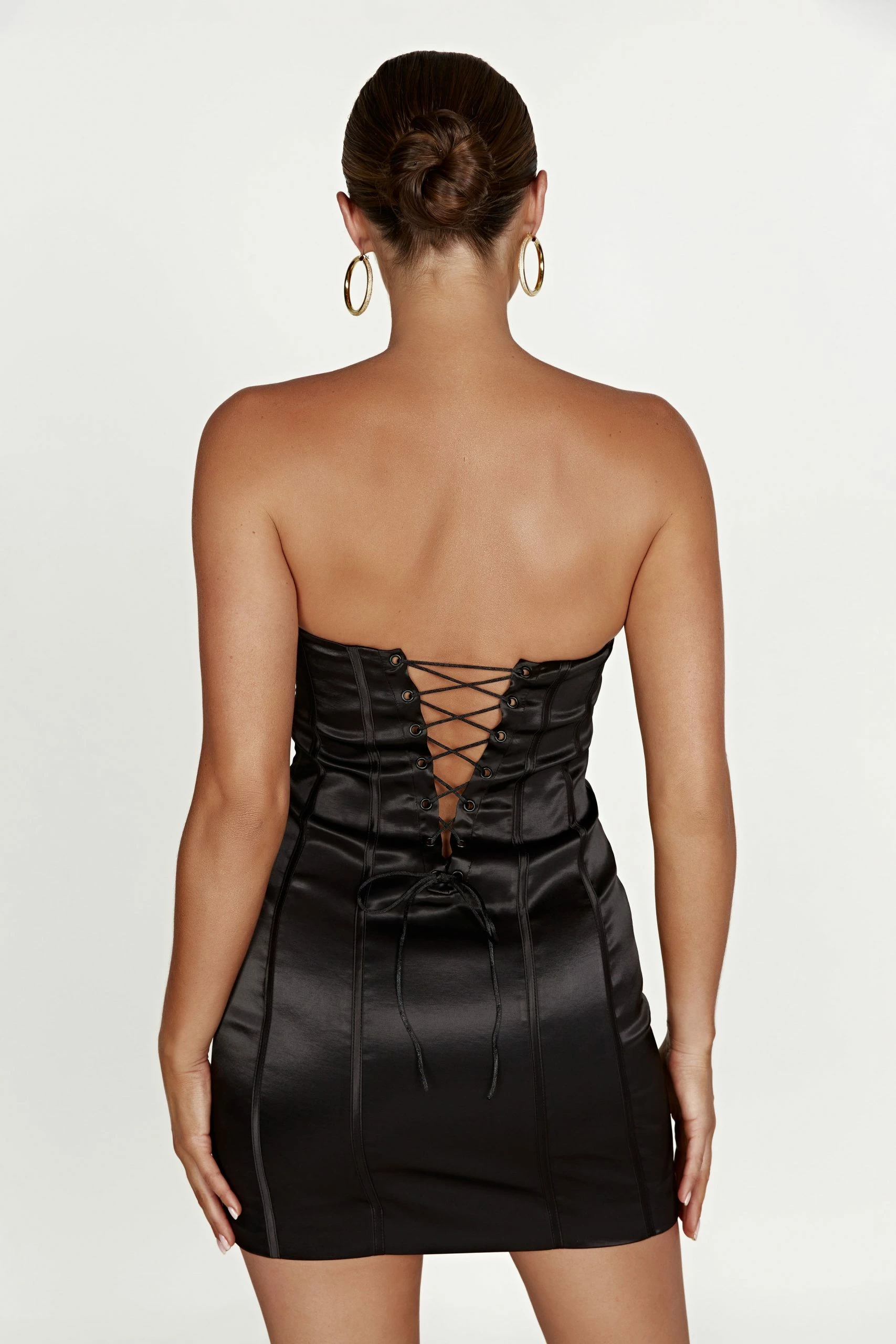 Amaya Lace Up Corset Mini Dress - Black 4 Amaya Lace Up Corset Mini Dress - Black - Image 2