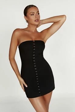 Ornella Hook And Eye Mini Dress - Black 15 Ornella Hook And Eye Mini Dress - Black -Meshki Shop 20230209 meshki ecomm zora katie12452