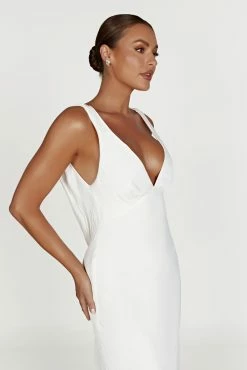 Amanza Maxi Dress With Cowl Back - White -Meshki Shop 20230209 meshki ecomm zora katie12810