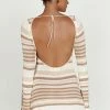 Zahra Long Sleeve Open Back Mini Knit Dress - Cream 1 Zahra Long Sleeve Open Back Mini Knit Dress - Cream -Meshki Shop 20230209 meshki ecomm zora katie13038