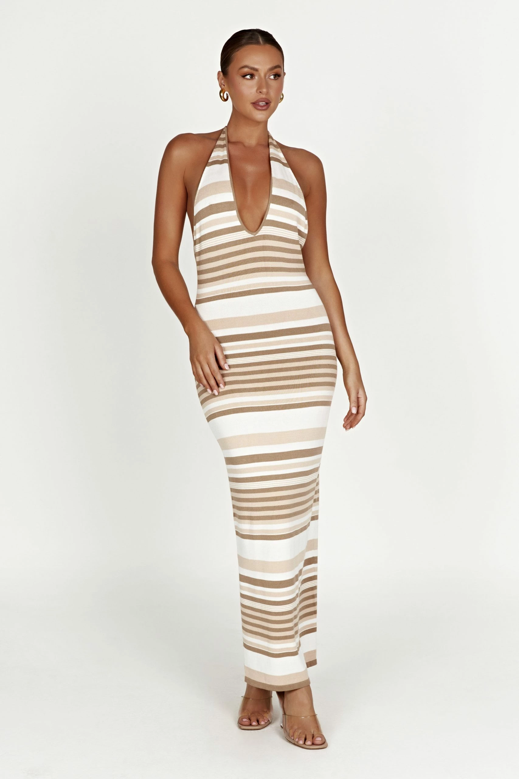 Brienne Stripe Maxi Dress - Cream 5 Brienne Stripe Maxi Dress - Cream - Image 3
